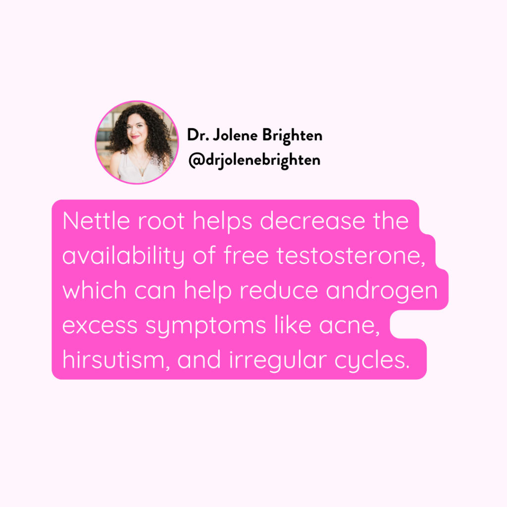 nettle root benefits for excess testosterone in women