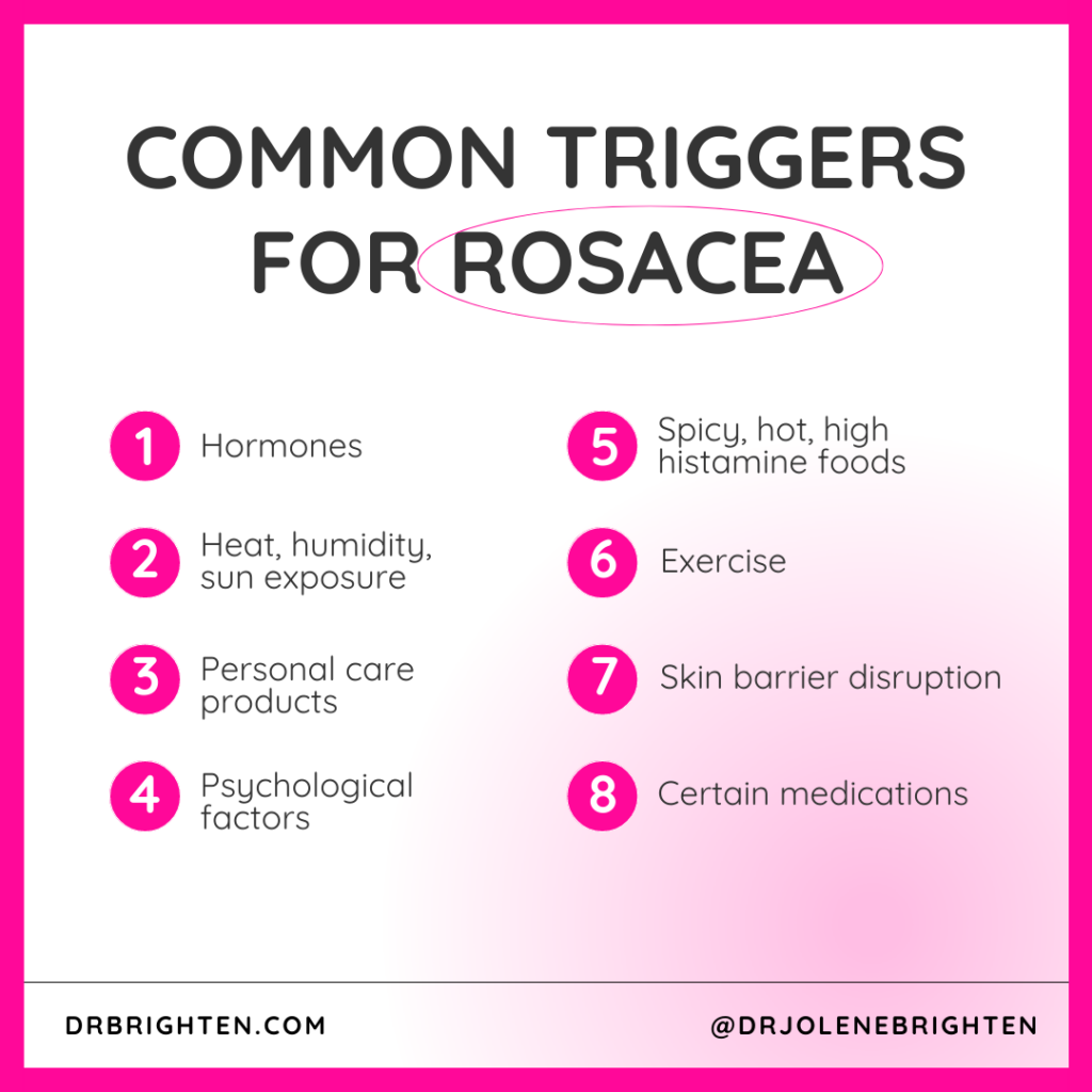 Common triggers for rosacea on face