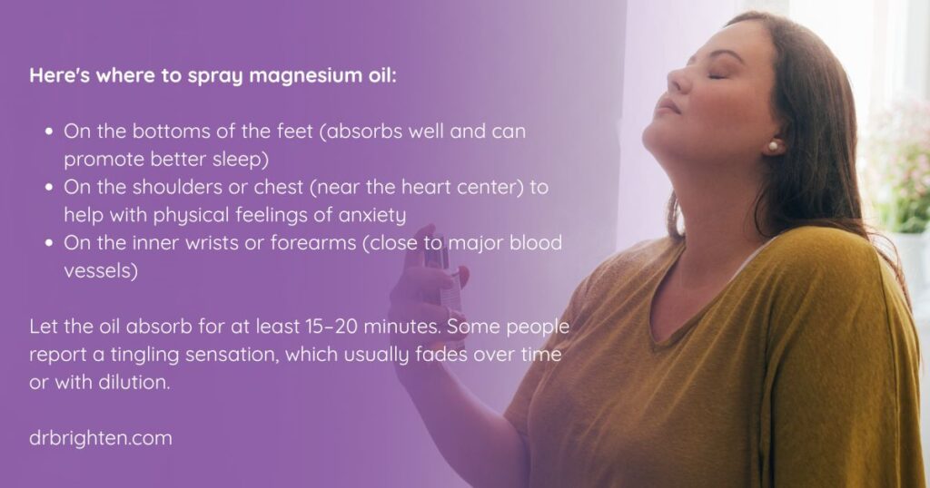 Where to Spray Magnesium Oil for Anxiety Relief
